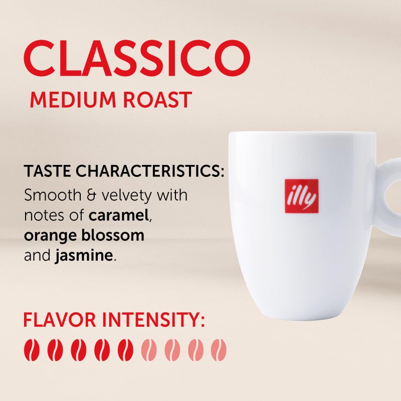 Illy Classico Whole Bean Coffee, Medium Roast, Classic Roast With Notes Of Caramel, Orange Blossom And Jasmine, 100% Arabica Coffee, No Preservatives, 8.8 Ounce Can (Pack Of 1) - Image 2
